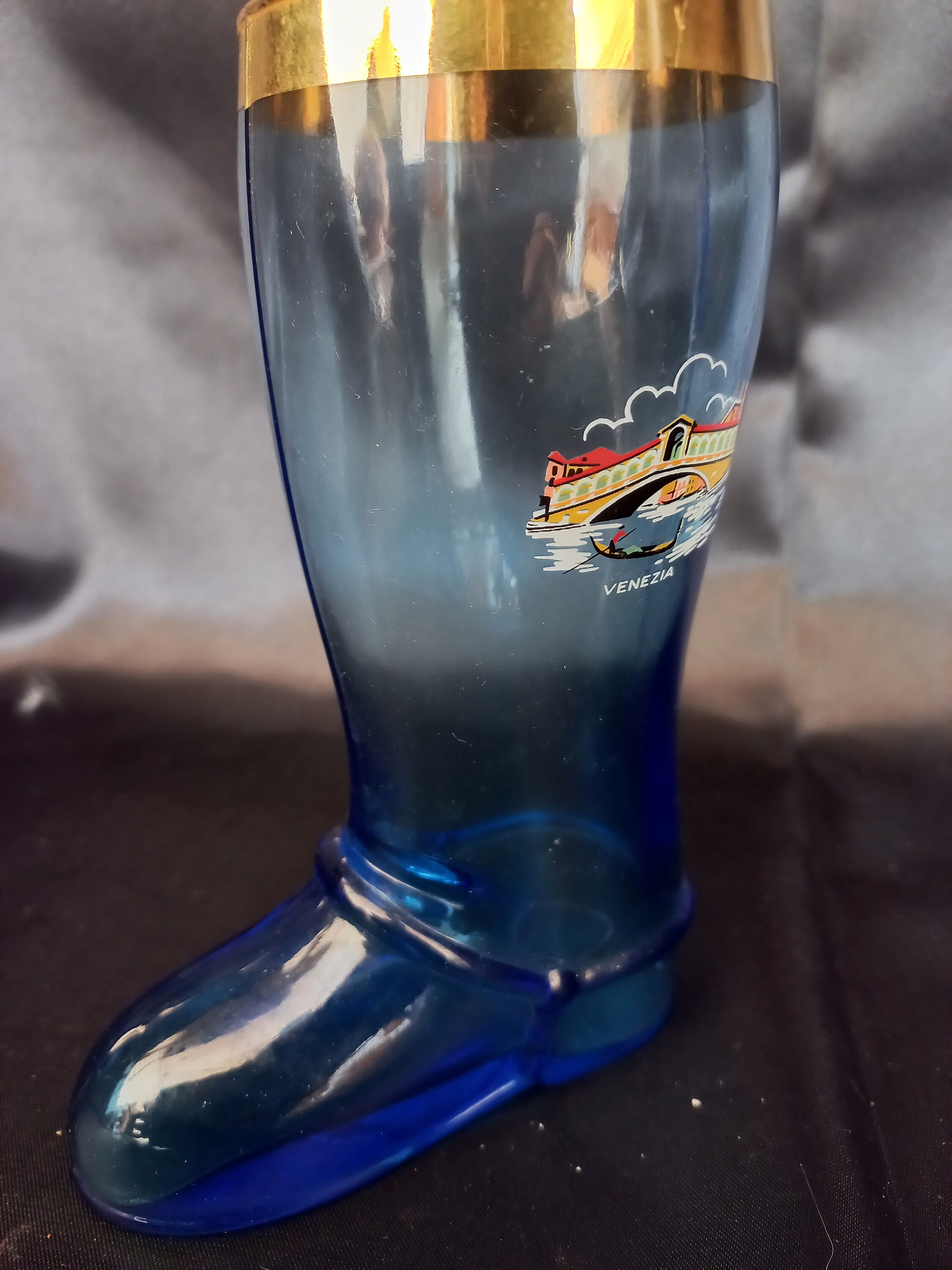 グラス コレクターズアイテム ブルーガラス ブーツ型グラス ムラーノ