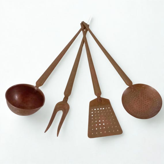 Kupfer Kelle Set, Rustikale Italienische Küche Dekor