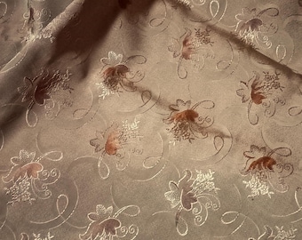Large 330x218 cm Venetian Silk Fabric Brown color Scrap of fabric Damask Italian Panel