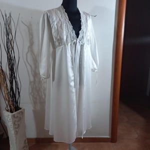 Nouvelle lingerie de luxe Peignoir vintage Italie des années 1970 Made in Italy Robe de mariée Nuit de mariée Chemise de nuit et peignoir Robe blanche