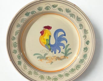 Grottaglie Ceramics by Nicola Fasano, Puglia. Old Apulian majolica. Hand-painted hanging plates Glazed earthenware