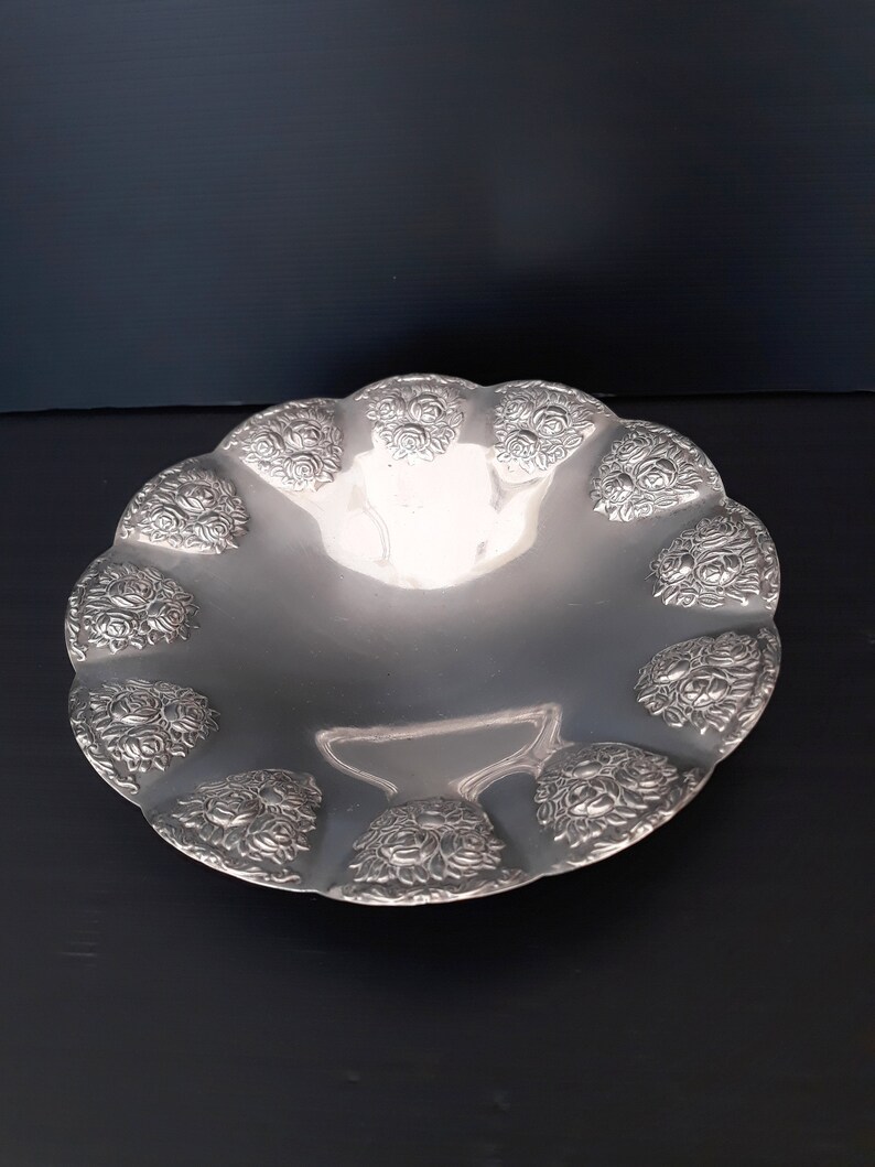 Vintage Italy Brass Silver Plated plate Made in Italy Upstand Etsy