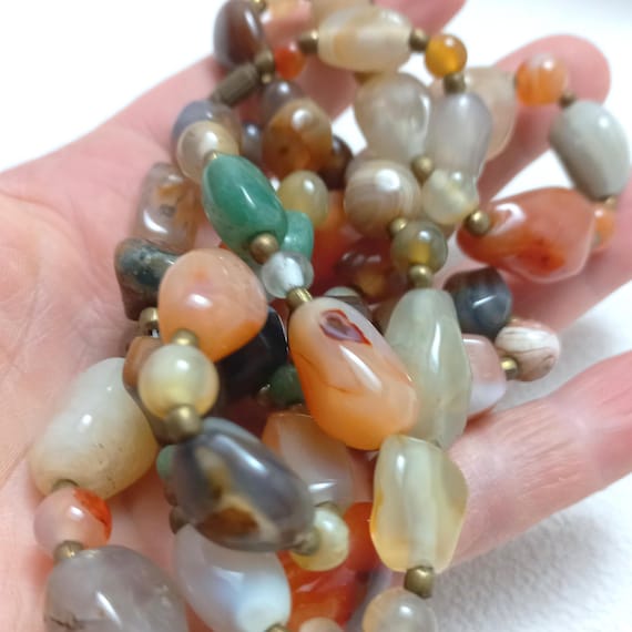 Multicolored Stone Necklace Various Types of Stones Semi-precious