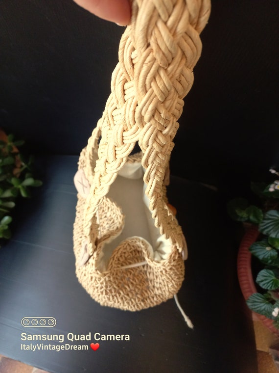 Vintage Italy "Giovanni" 1970s Wicker Bucket Bag … - image 5