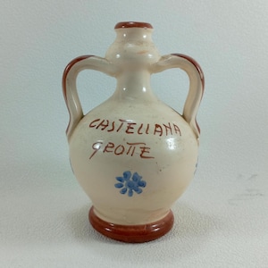 Raro vaso in terracotta delle Grotte di Castellana con due manici Antica brocca per vino o acqua Antica ceramica italiana Vaso da collezione Anfora in terracotta