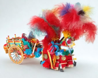 小さな手作りのシチリアのカート馬車シチリアからのお土産完全なギフト