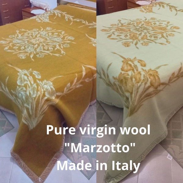 Vintage Wool Double Sided Blanket Etsy