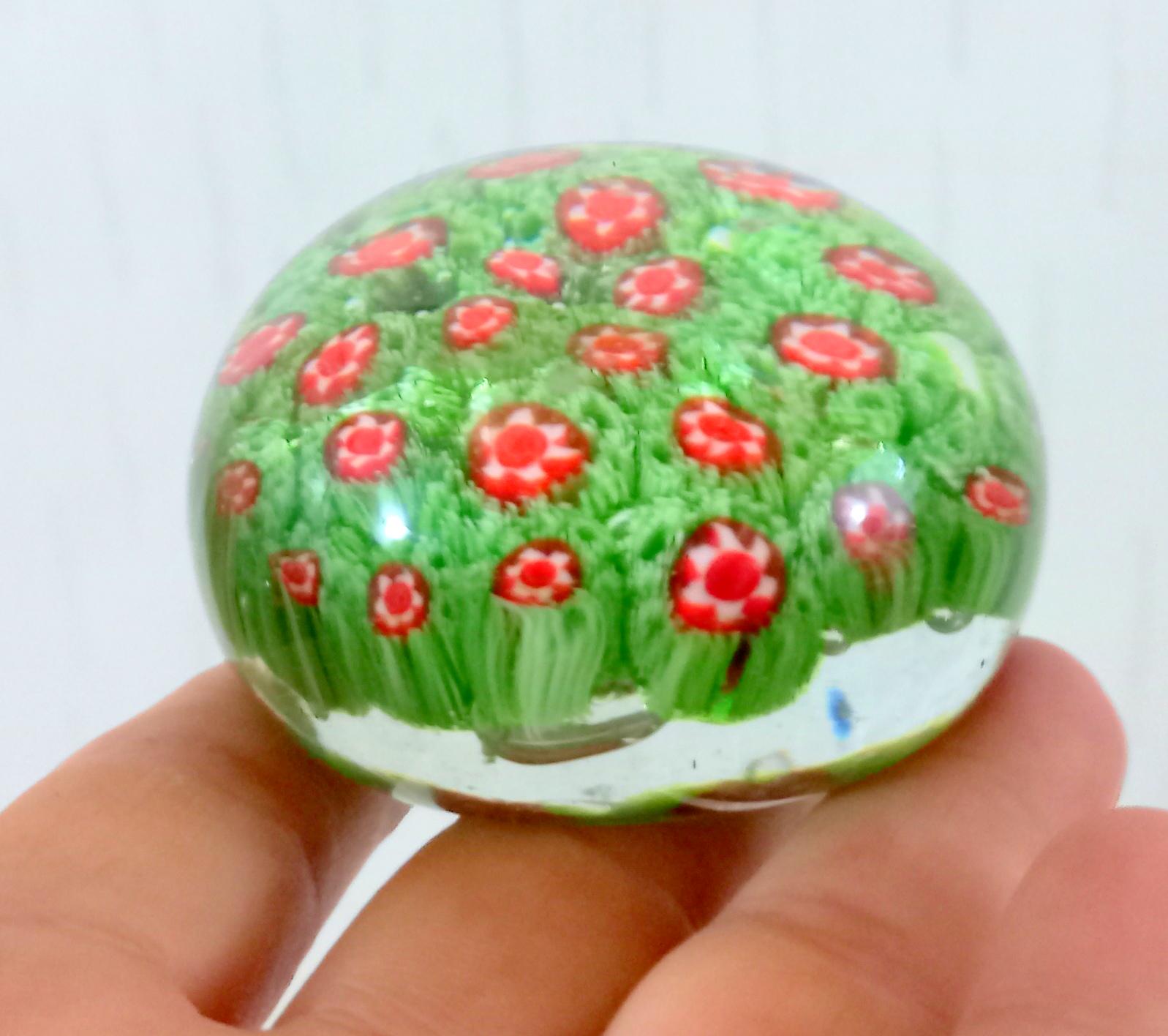 Murano Glass ムラーノガラス ペーパーウエイト ミルフィオリ ヴィンテージ】MURANO ガラスペーパーウエイト ミルフィオリ （千の花