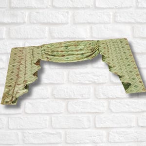 Vintage 1970s Old Valance Handmade Silk Damask Old Valance Antique Curtain Vintage Home Decor Antique Curtain Panel Tapestry Curtain