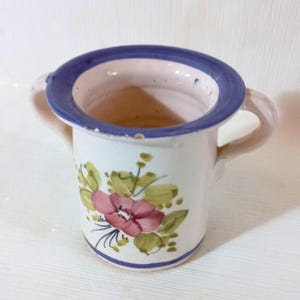 Small Terracotta Pot Handmade Glazed Terracotta Italian Ceramic Vase Collectible Restaurant Decor Rustic Kitchen Antique