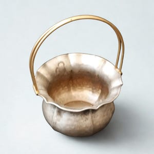 小さな金属製バスケット シルバーメッキ 手彫りフラワースタンド プラントポット 植物の下 ヴィンテージ装飾 ポーチ ガーデンテーブル ヴィンテージ クリスマスギフト