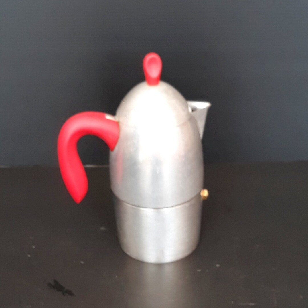 Guzzini Italian Coffee Machine Italian Vintage Coffee Maker in Aluminum