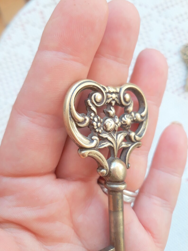 Brass key Rare Original 1950s Made in Italy Special shape Etsy