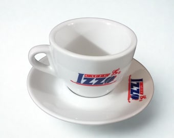 Rare Large Capuccino cup Collectible Cups with Saucer "Izzo" Italian Espresso Coffee Cups Vintage Coffee Cups 90s White Porcelain