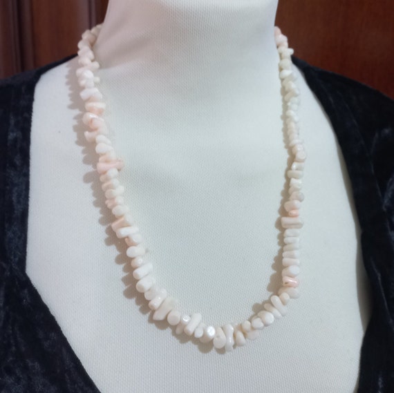 Authentic Pink coral necklace  White coral roots … - image 1