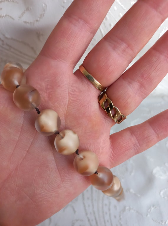 Rare Natural Mottled Mother of Pearl Necklace Fac… - image 7