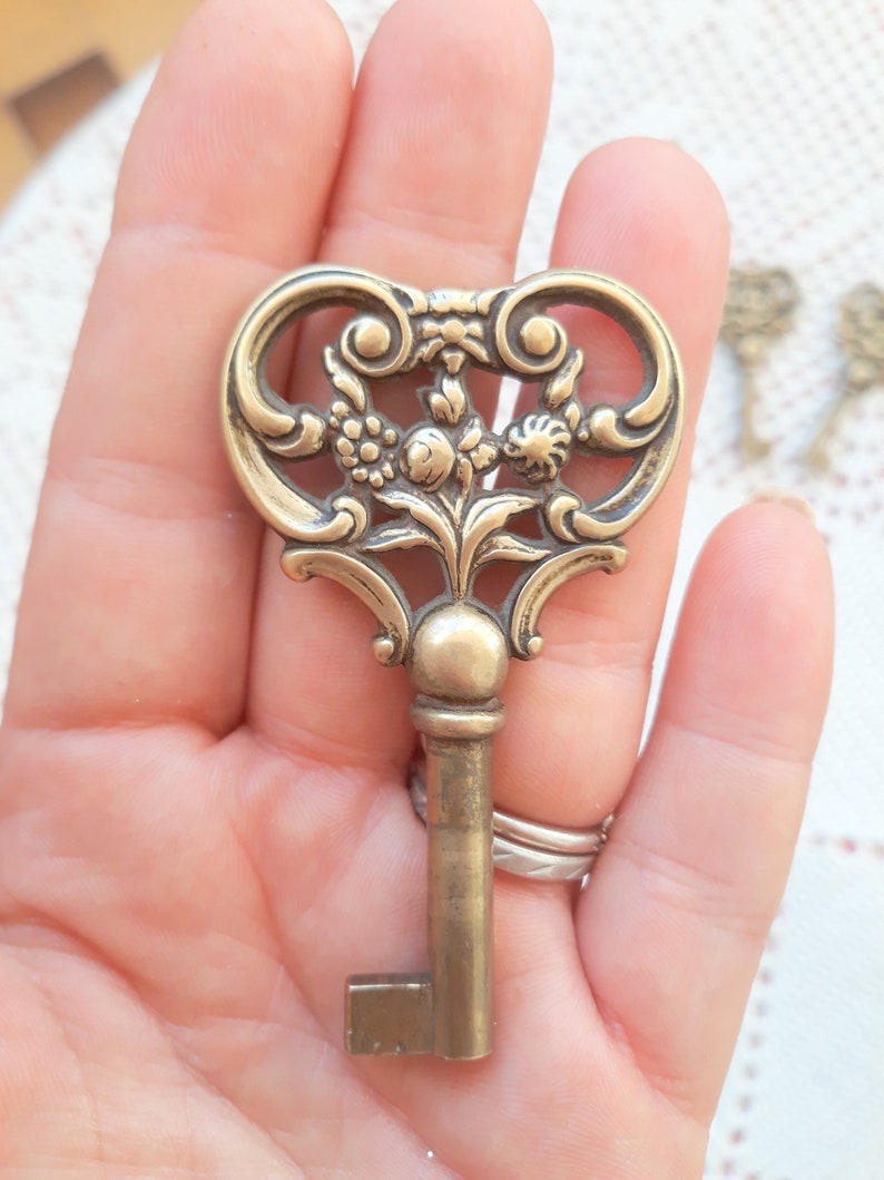 Brass Key Rare Original 1950s Made in Italy Special Shape Etsy