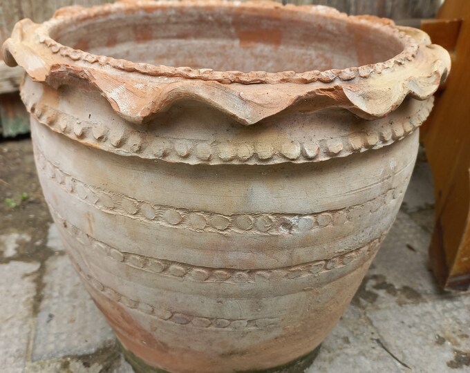 Extremely Rare Antique Flower Pot Handmade Terracotta Rustic Etsy