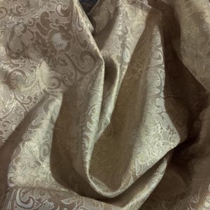 55x150 cm Vintage fabric scrap with gold plated thread Venetian Silk Fabric Gold Damask Italian Fabric Silk Panel Patchwork Fabric