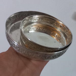 Set of 2 800 silver bowls Silver plates Centerpieces Vintage Italian silverware Antique silver services Silver bowl Antique Italian silver