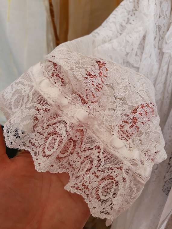 Vintage Italy Lace dressing gown White Vintage we… - image 5