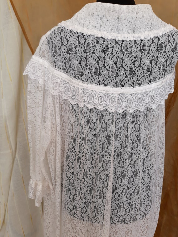 Vintage Italy Lace dressing gown White Vintage we… - image 3