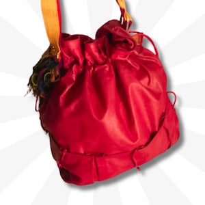 JSJ Jacques Saint Just Roter Leder Beuteltasche Superweiches Leder außen und innen Rote Vintage Tasche Leder Umhängetasche Französische Designertasche