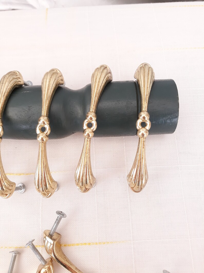 Vintage Brass Handles Italy 1950s Drawer Pulls for Dressers Etsy
