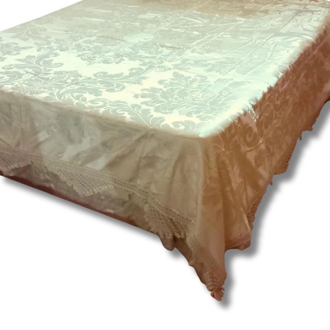 Rare San Leucio Silk Damask Bedspread, Baroque Cream Orchidea Design - Etsy