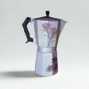 Cafetera de aluminio "Crusinallo" de 20 tazas, enorme y rara, con tazas numeradas, cafetera italiana para espresso, fabricada en Italia, cafetera vintage grande.