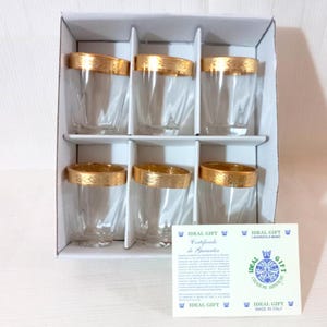 Gift Set Gold rim glasses Gold Plated Shot Glasses Vintage Glasses Made in Italy Vintage Shot Glasses Collectible Vintage Table Decor