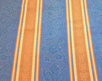 Large 145x270 cm Venetian Brocade Blue-Gold Color Fabric Damask Italian Fabric Silk Panel Patchwork Fabric Fabric panel Damask panel