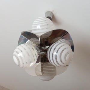 Chrome Chandelier 6 Lights Vintage Mid Century Modernist Chrome Atomic Chandelier Space Age Orbit Sputnik Mid Century Modern Murano light