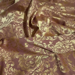 Large180x400cm Venetian Silk Fabric Antique rose-gold color Damask Italian Fabric Silk Panel Patchwork Fabric Fabric panel Damask silk panel