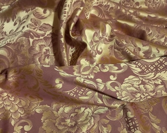 Large180x400cm Venetian Silk Fabric Antique rose-gold color Damask Italian Fabric Silk Panel Patchwork Fabric Fabric panel Damask silk panel