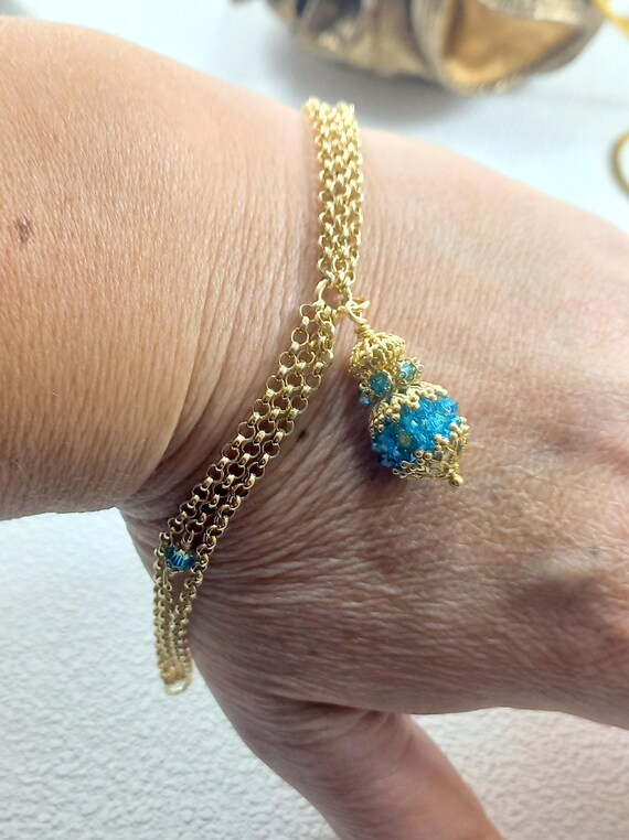 Solid silver bracelet Gold plated 925 sterling si… - image 9