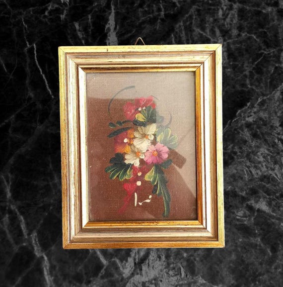 油絵 作者のサイン入り 花が描かれています 木枠 家の装飾 壁に