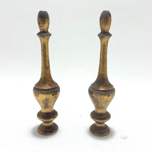 Extremely Rare Set of two heavy brass friezes Furniture finials Spare parts for antique furniture restoration Finishings