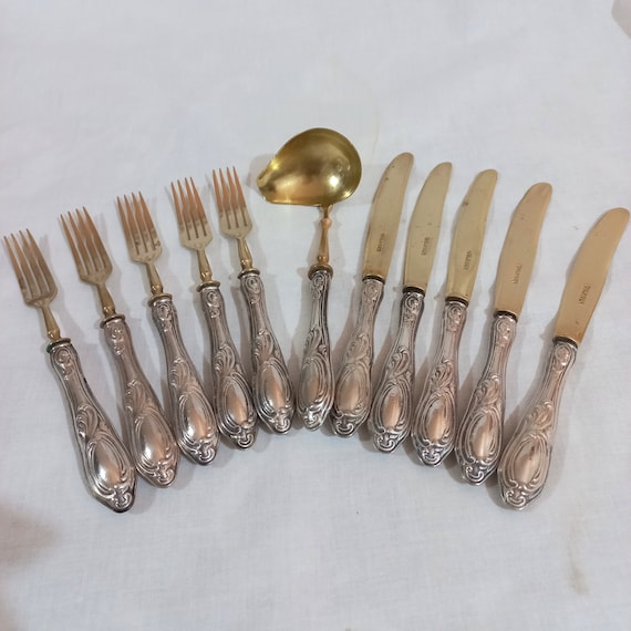 ドイツ アンティーク ゾーリンゲン シルバー800 デザート フォークと