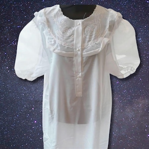 New Vintage Italy 1970s Embroidered Nightgown Size 50 Women&#39;s Underwear Gift for Her Mom Gift Christmas Gift