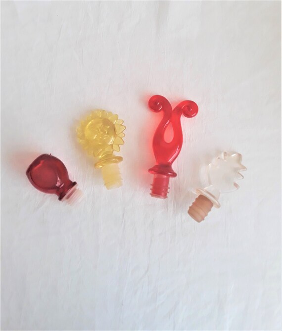 Vintage Italy Fun Caps Set Hard Plastic Wine Bottle Stopper