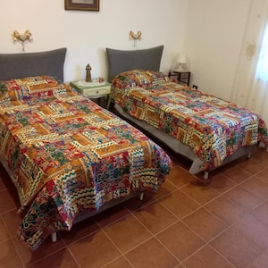 Rare Pair Pure Cotton Piquet Bedspread Single Bedspread Bedroom Furniture Lightweight Cotton Bedspread Rustic Bedspread Single bed