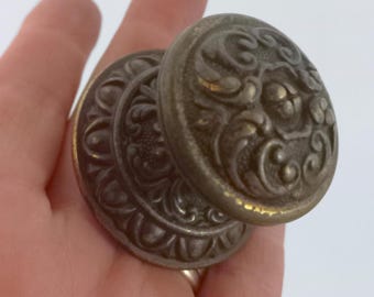 Antique, Solid Brass, Cabinet Knobs - 19th Century, Italian Hardware