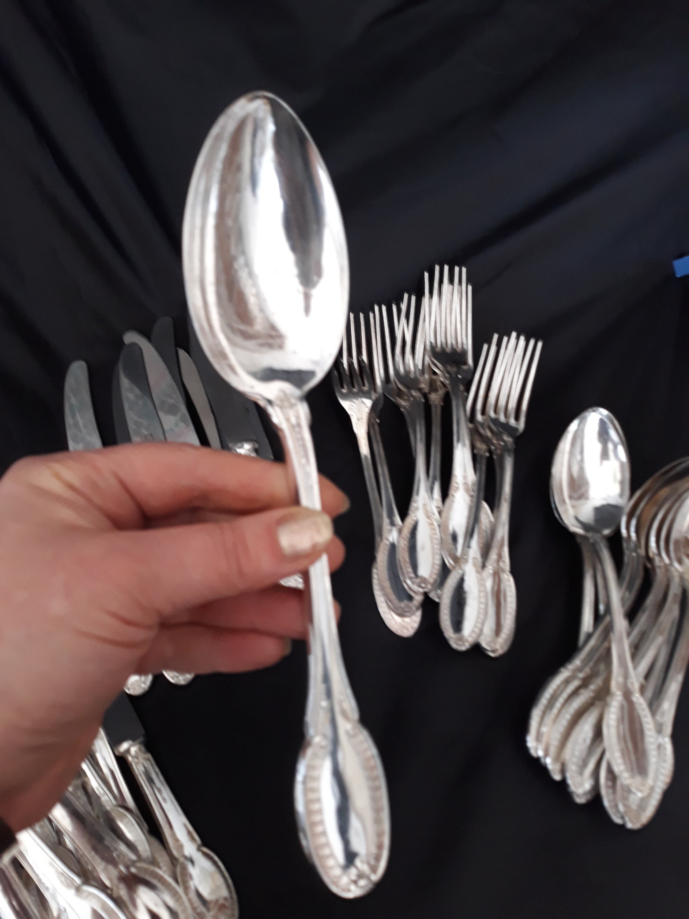 Lots of cutlery 45 pieces Silver plated cutlery set 800 Arg Etsy