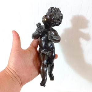 Antique brass frieze Little angel Cherub Antique furniture restoration Vintage house Italy 1950s Antique furniture Hollywood regency