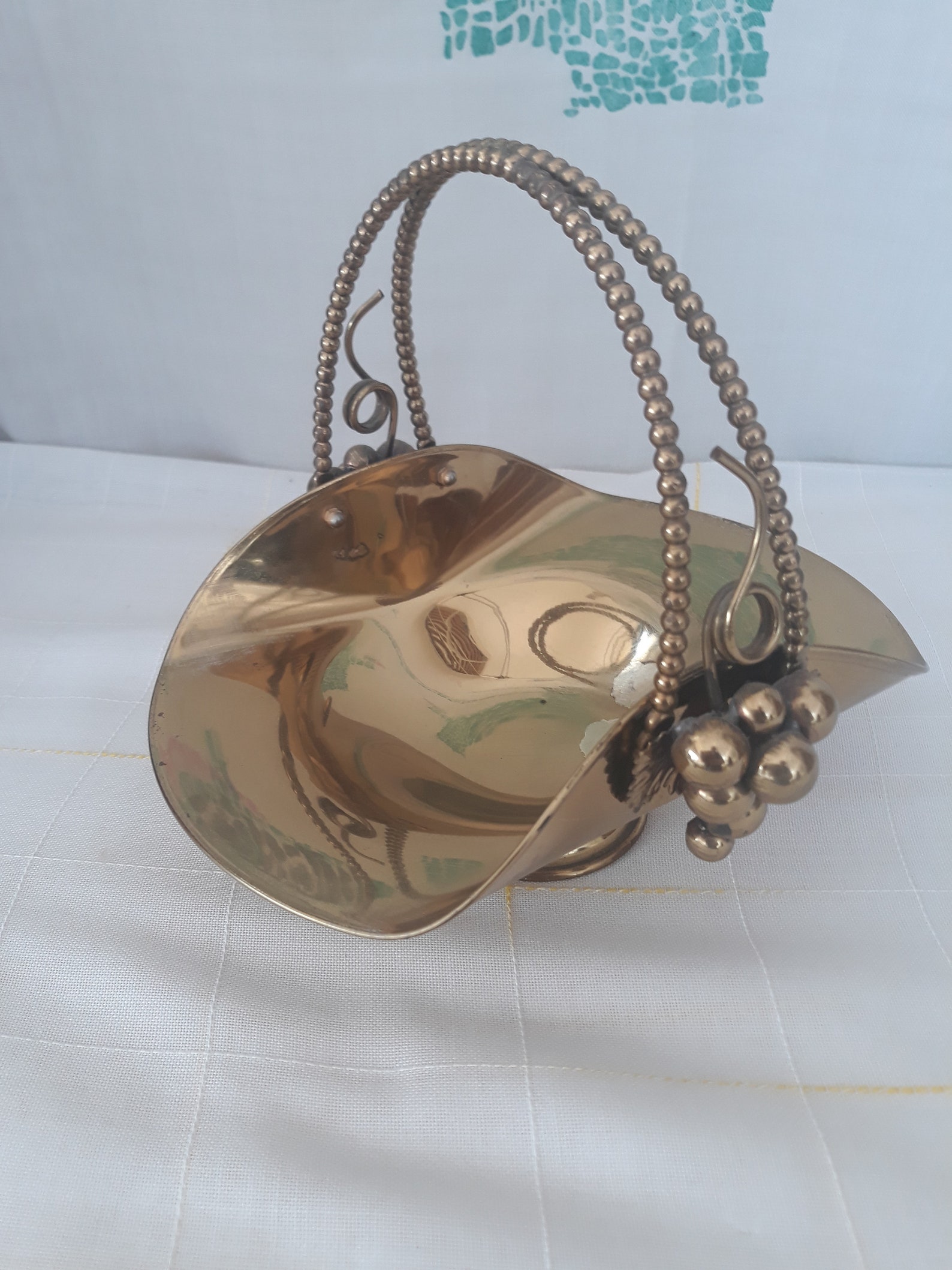 Großer verzierter Messingkorb Verziertes Messing Mittelstück | Etsy