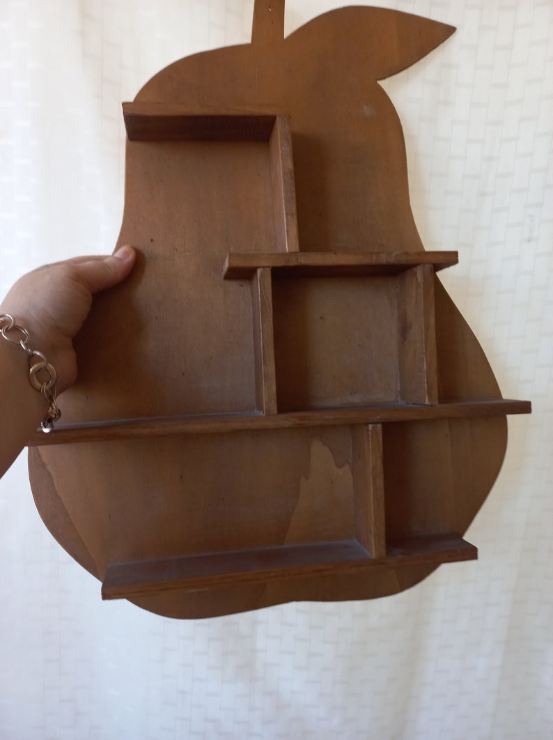 Large 50x40cm 19,6x15,7 Vintage Italy Wooden Showcase pear-shaped For Hanging On the Wall Wall Display Collectible Vintage Wooden Cabinet image 4