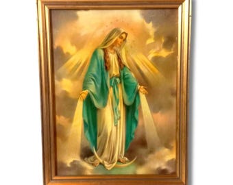 恵みの聖母カトリック アート プリント 絵画 聖母マリア - 8 インチ x