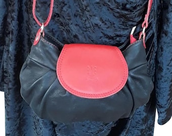 Leather shoulder bag Soft bag Genuine leather Made in Italy Signed Italian Girl bag Vintage Small bag Woman accessories Valentine's Day gift