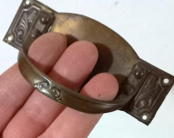 Rare Early 900 handles Very old and worn, large handles, antique brass, antique furniture handles, brass finishes.